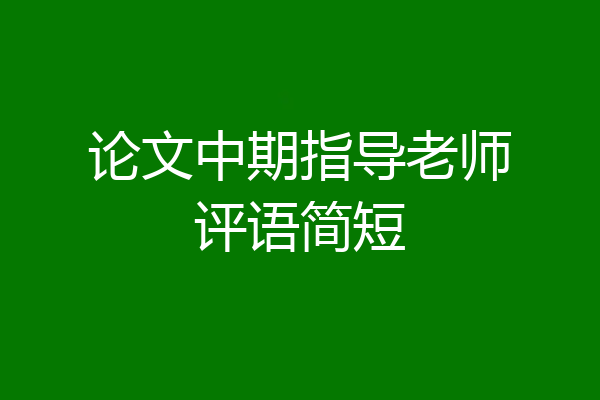 论文中期指导老师评语简短
