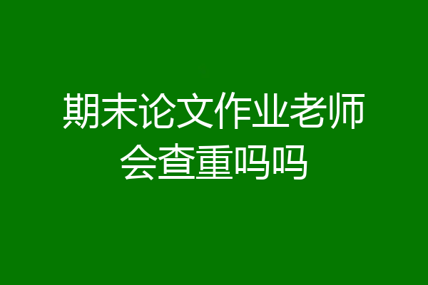 期末论文作业老师会查重吗吗