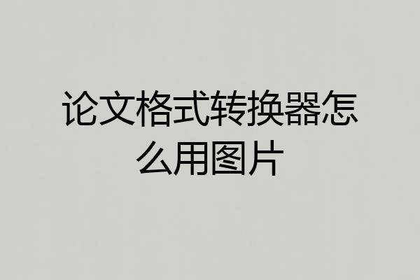 论文格式转换器怎么用图片