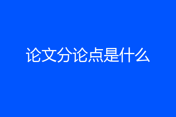 论文分论点是什么