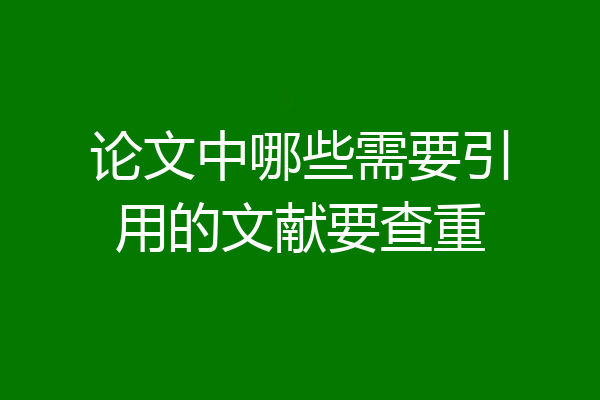 论文中哪些需要引用的文献要查重