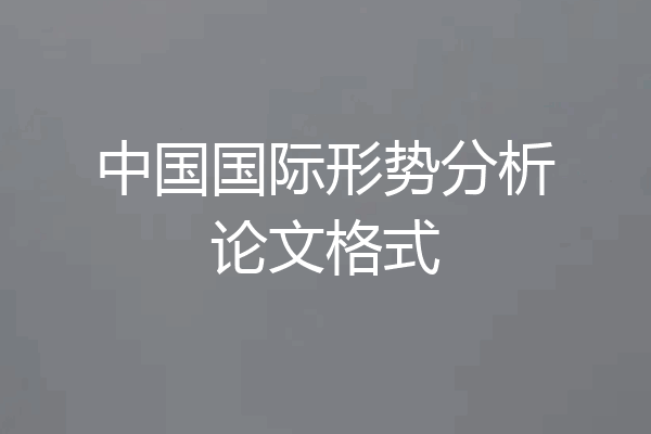 中国国际形势分析论文格式