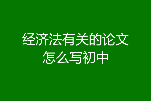 经济法有关的论文怎么写初中