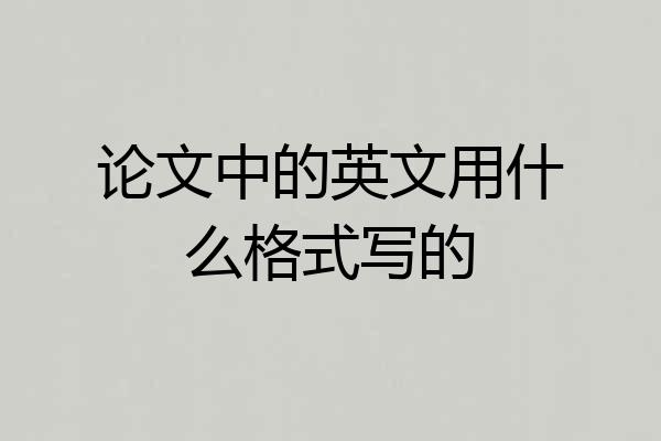 论文中的英文用什么格式写的