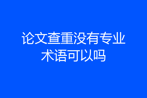 论文查重没有专业术语可以吗