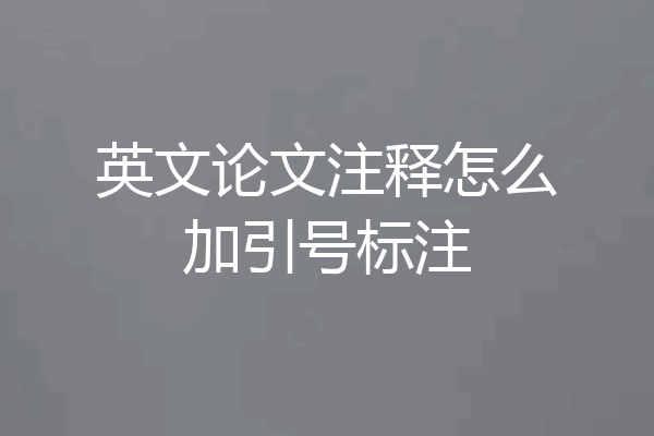 英文论文注释怎么加引号标注