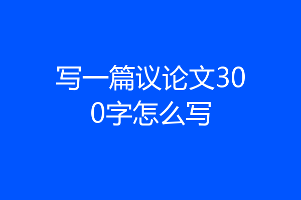 写一篇议论文300字怎么写