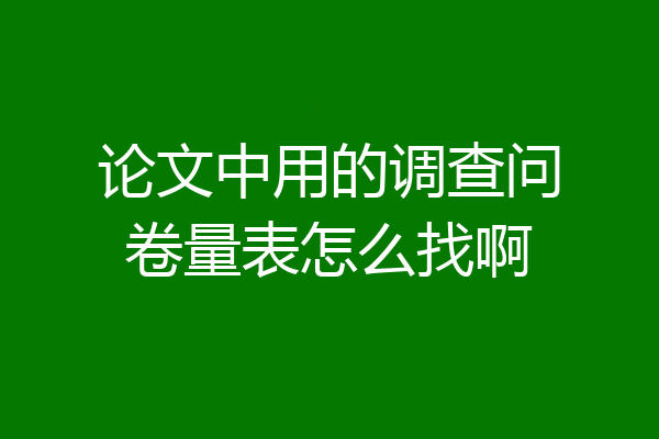 论文中用的调查问卷量表怎么找啊