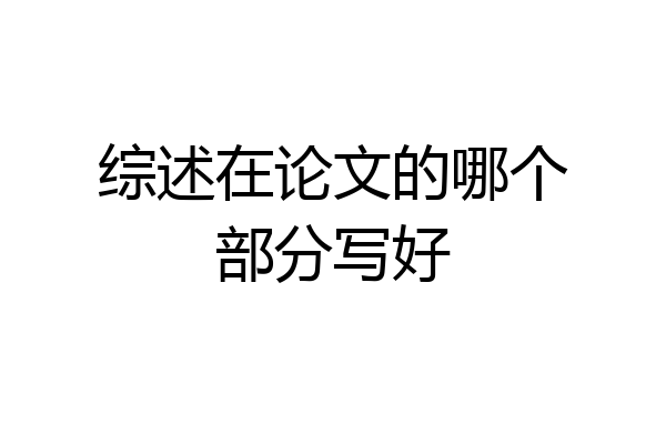 综述在论文的哪个部分写好