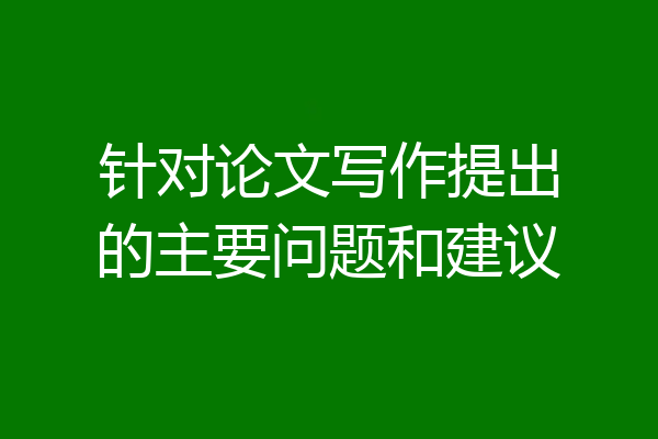 针对论文写作提出的主要问题和建议