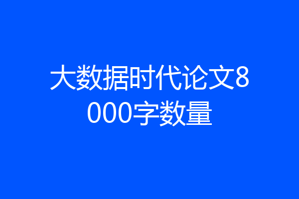 大数据时代论文8000字数量