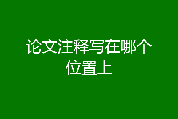 论文注释写在哪个位置上