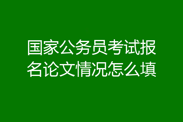 国家公务员考试报名论文情况怎么填