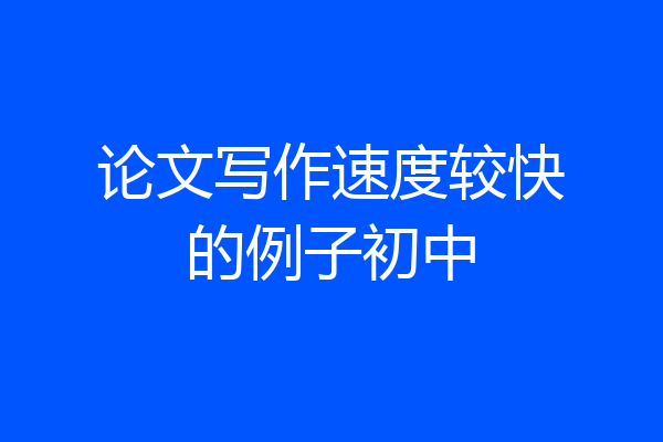 论文写作速度较快的例子初中