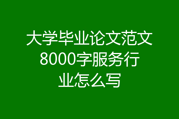 大学毕业论文范文8000字服务行业怎么写