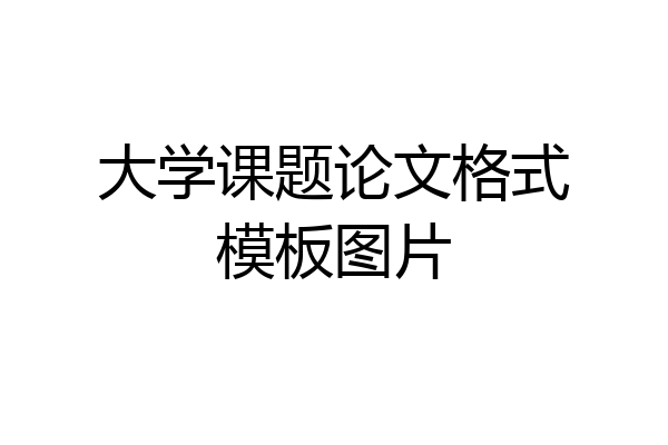 大学课题论文格式模板图片