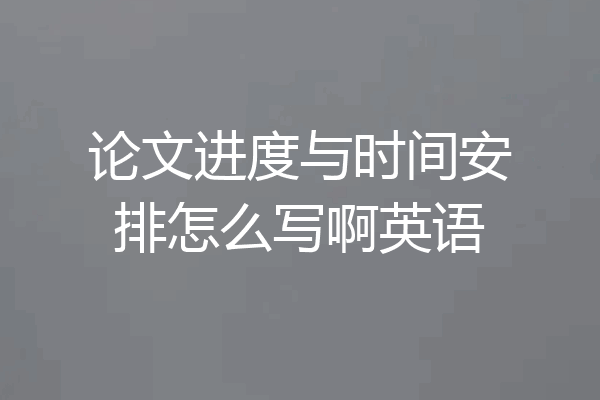 论文进度与时间安排怎么写啊英语