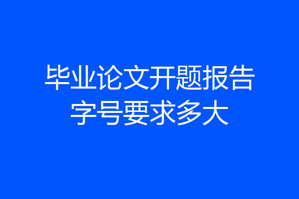 毕业论文开题报告字号要求多大