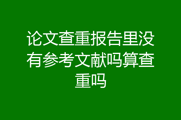 论文查重报告里没有参考文献吗算查重吗
