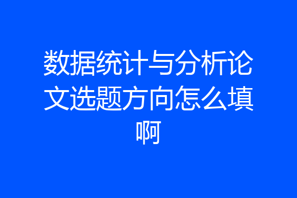数据统计与分析论文选题方向怎么填啊