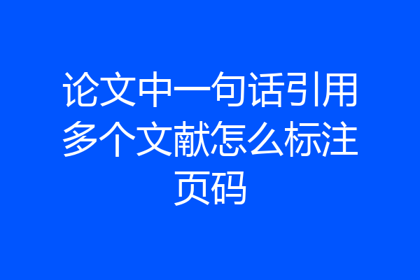 论文中一句话引用多个文献怎么标注页码
