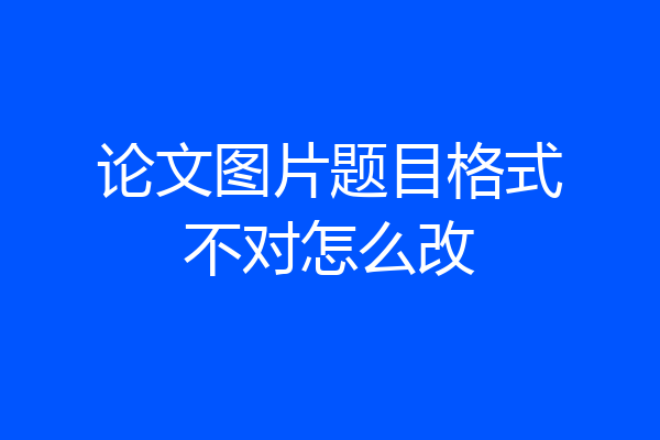 论文图片题目格式不对怎么改