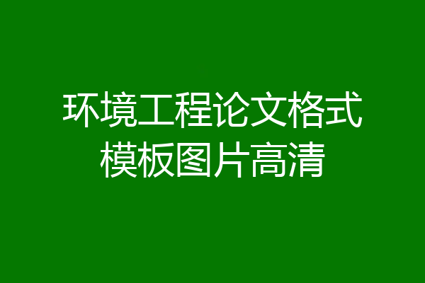 环境工程论文格式模板图片高清