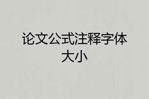 论文公式注释字体大小