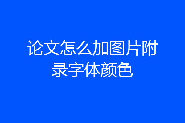 论文怎么加图片附录字体颜色