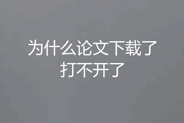 为什么论文下载了打不开了