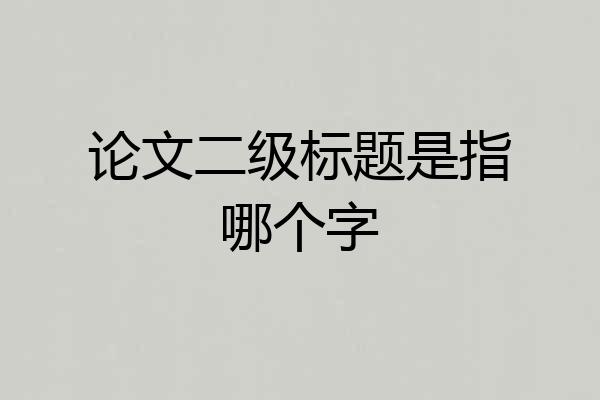 论文二级标题是指哪个字