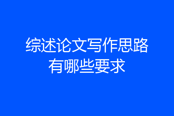 综述论文写作思路有哪些要求
