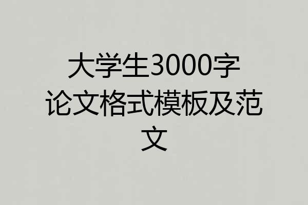 大学生3000字论文格式模板及范文