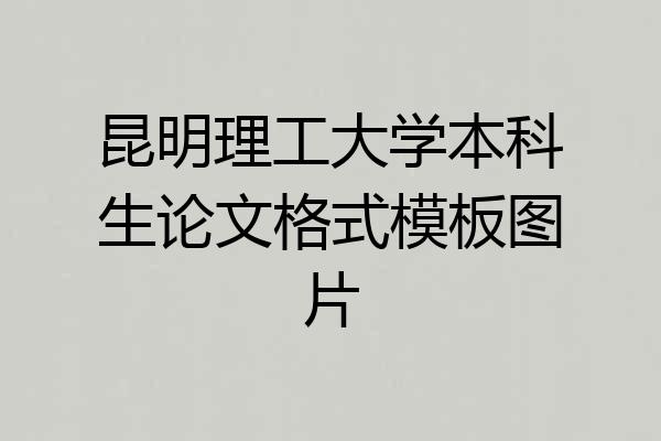 昆明理工大学本科生论文格式模板图片