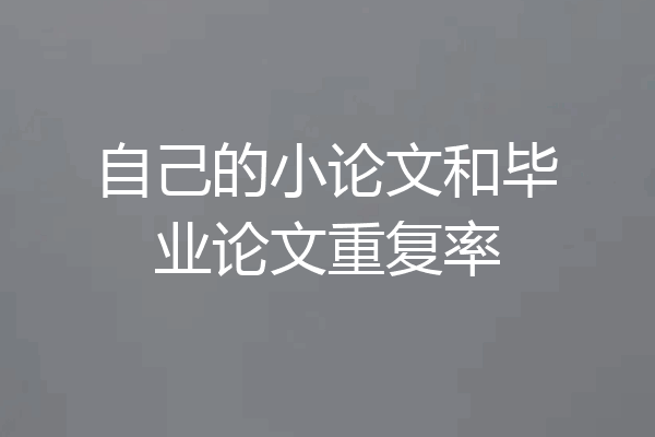 自己的小论文和毕业论文重复率