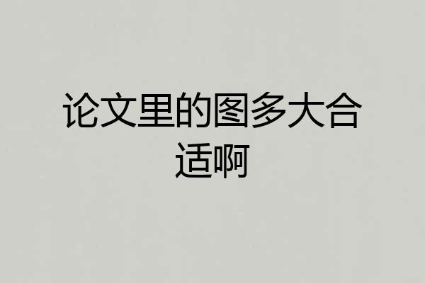论文里的图多大合适啊