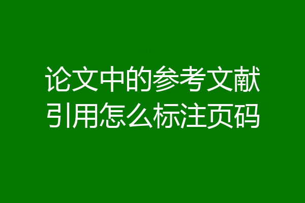 论文中的参考文献引用怎么标注页码