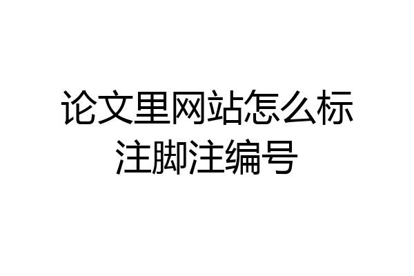 论文里网站怎么标注脚注编号