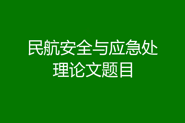 民航安全与应急处理论文题目