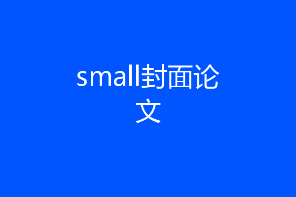 small封面论文