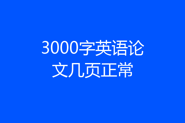 3000字英语论文几页正常