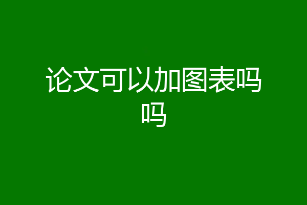 论文可以加图表吗吗