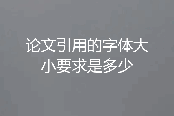 论文引用的字体大小要求是多少
