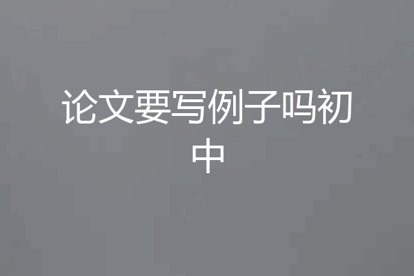 论文要写例子吗初中