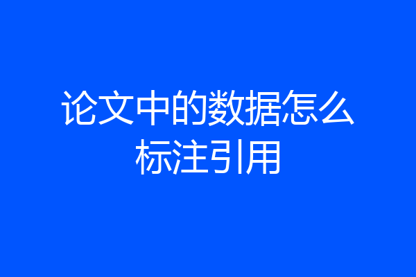 论文中的数据怎么标注引用