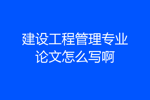 建设工程管理专业论文怎么写啊