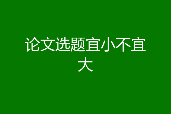 论文选题宜小不宜大