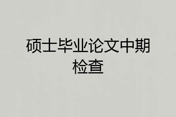 硕士毕业论文中期检查
