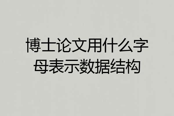博士论文用什么字母表示数据结构