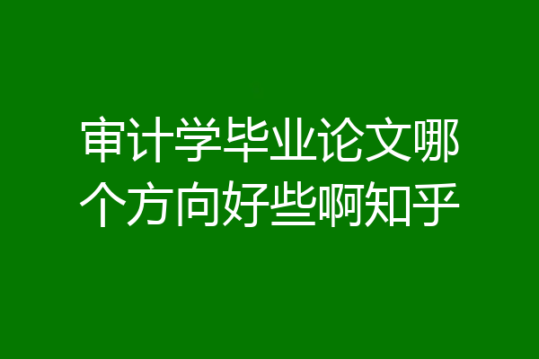 审计学毕业论文哪个方向好些啊知乎